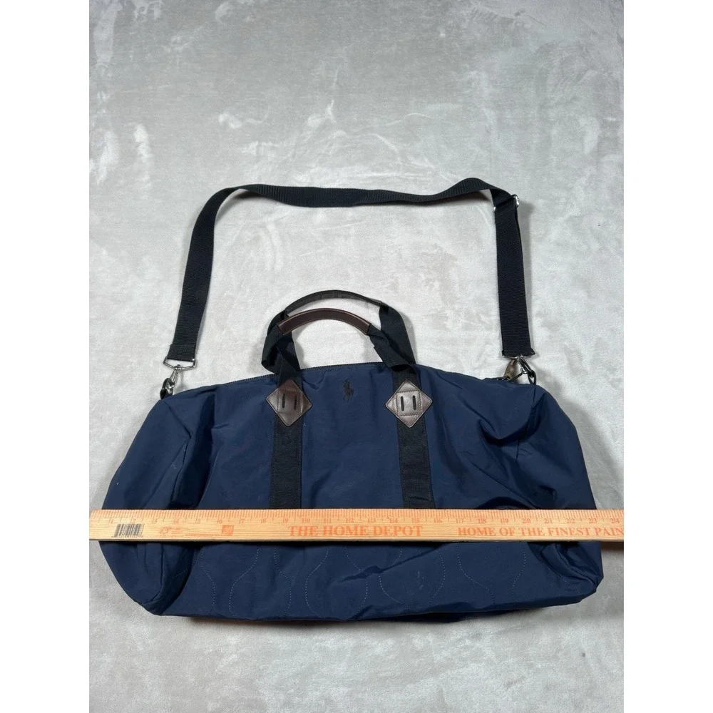 Polo Ralph Lauren Duffle Bag Navy Blue Nylon Weekender Summer Vacation Rare